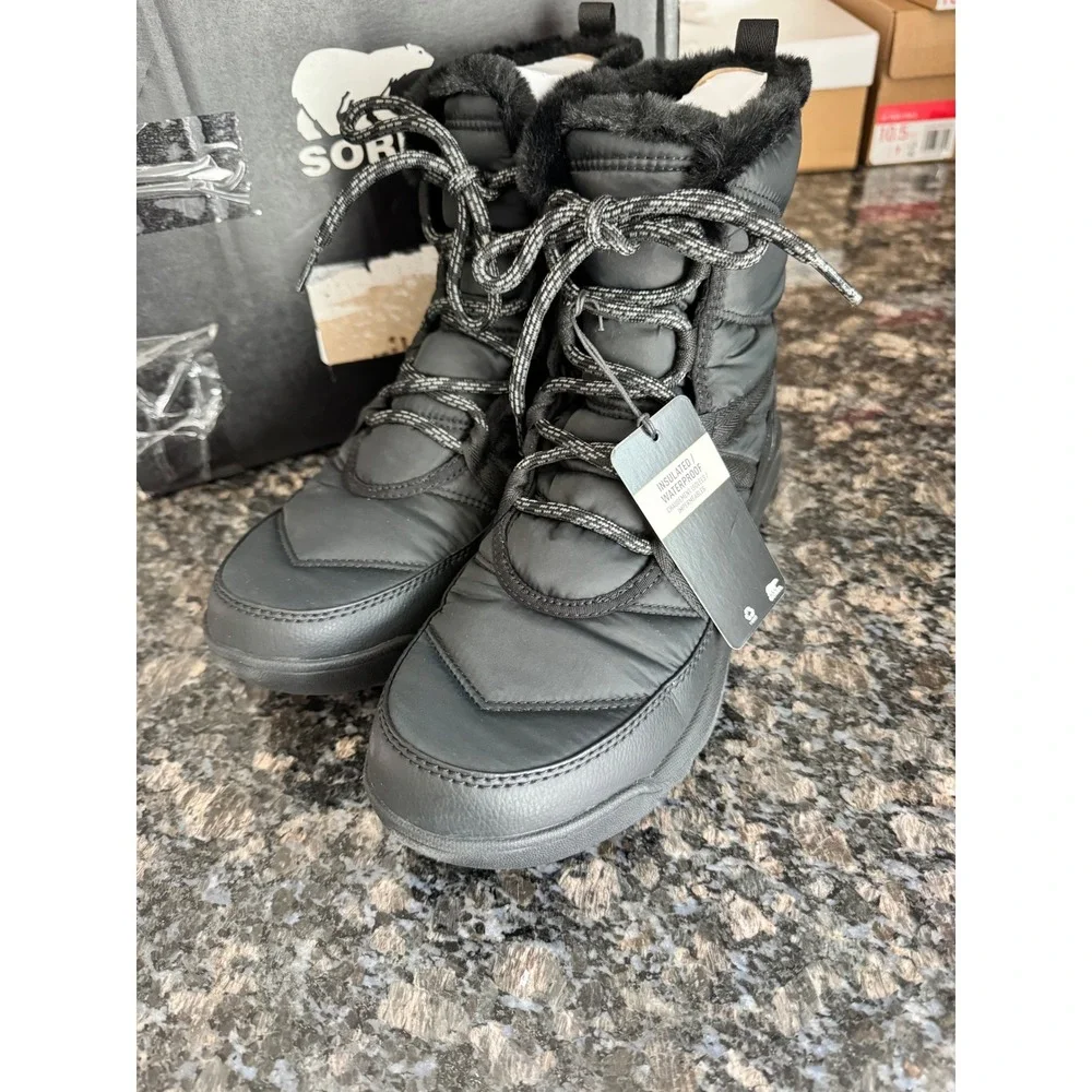 Sorel Whitney II Plus Lace‎ WP Black Quarry Waterproof Winter Boots Sz 10.5 NWB